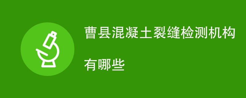 曹县混凝土裂缝检测机构有哪些