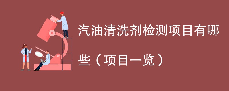 汽油清洗剂检测项目有哪些（项目一览）