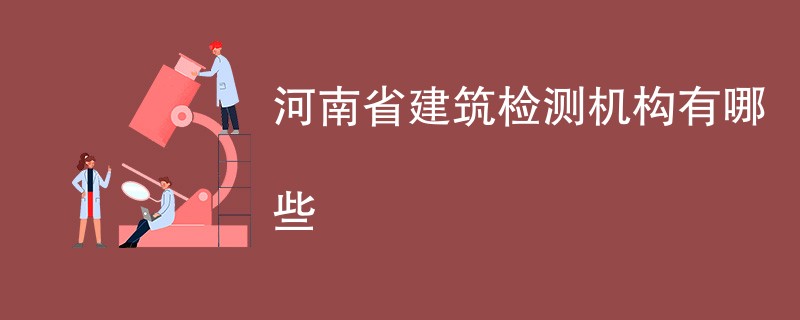 河南省建筑检测机构有哪些