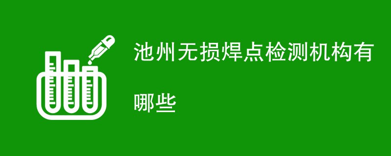 池州无损焊点检测机构有哪些