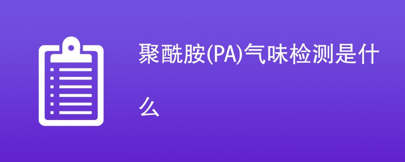 聚酰胺(PA)气味检测是什么