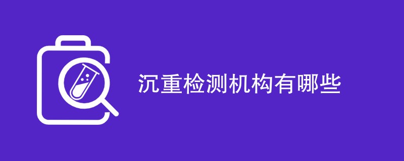 沉重检测机构有哪些