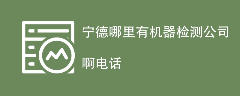 宁德哪里有机器检测公司电话