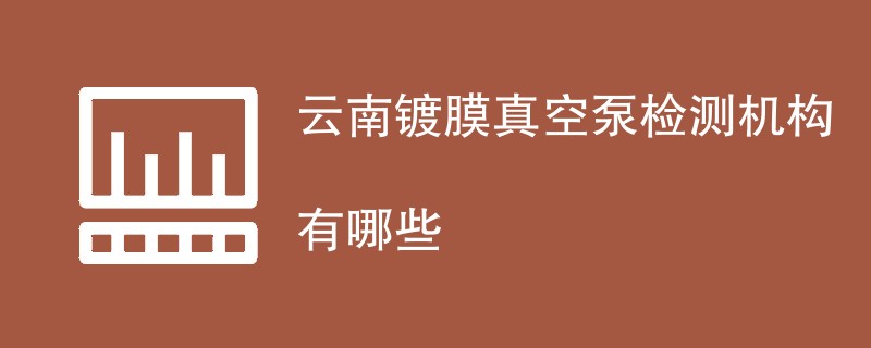 云南镀膜真空泵检测机构有哪些