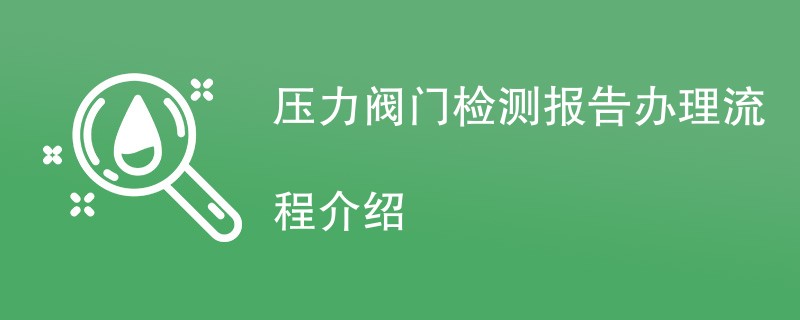 压力阀门检测报告办理流程介绍