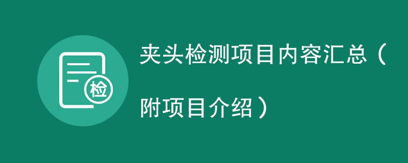 夹头检测项目内容汇总(附项目介绍)