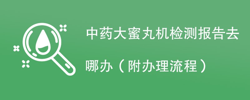 中药大蜜丸机检测报告去哪办(附办理流程)