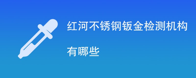 红河不锈钢钣金检测机构有哪些